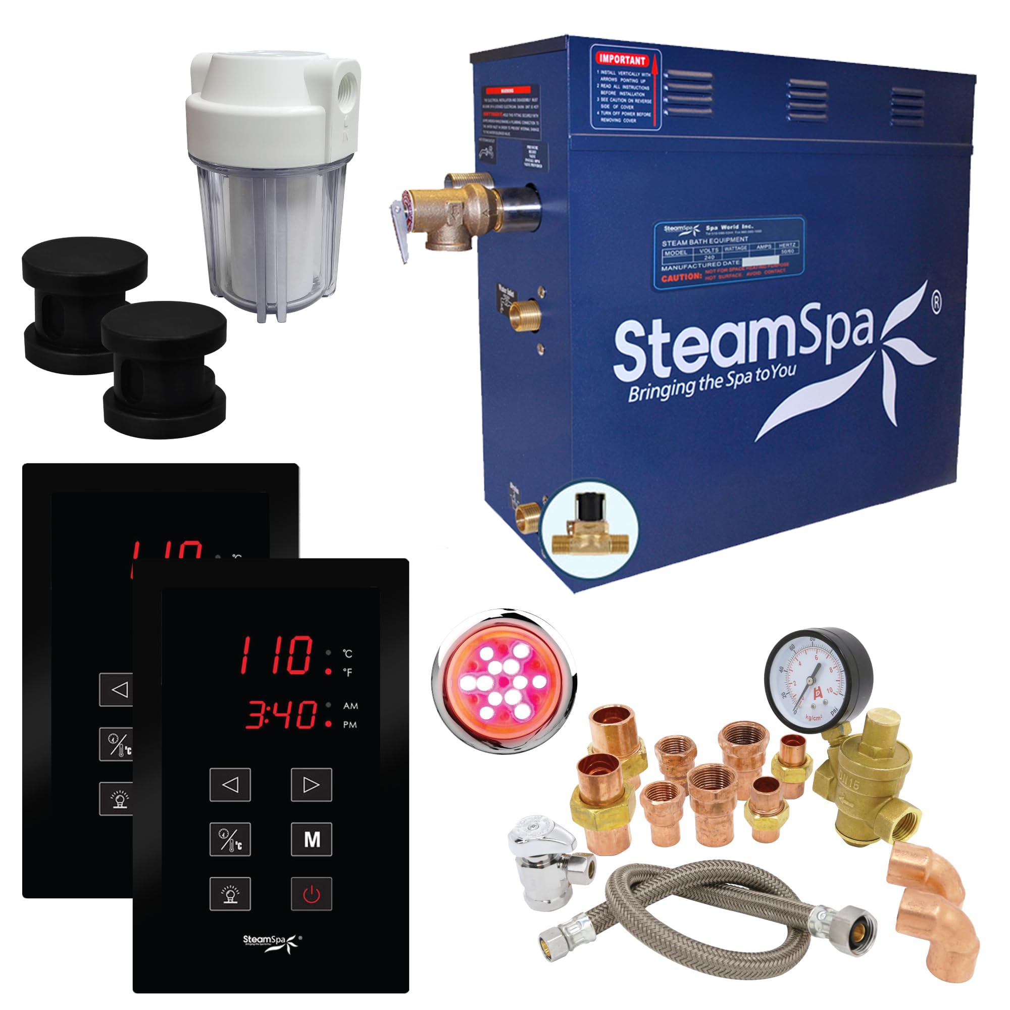 Executive 10.5 KW Quickstart Acu Steam Bath Generator Package