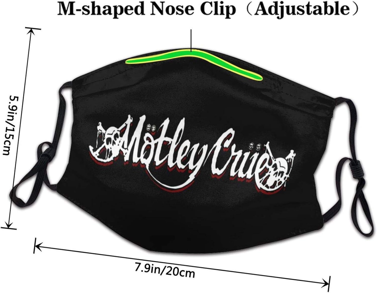 Dophnison Mo-Tley Crue Face Mouth Cover Protect Comfy Breathable Safety Air Fog Outdoor Fashion Half Face Face Protections - for Man and Woman : Sports & Outdoors