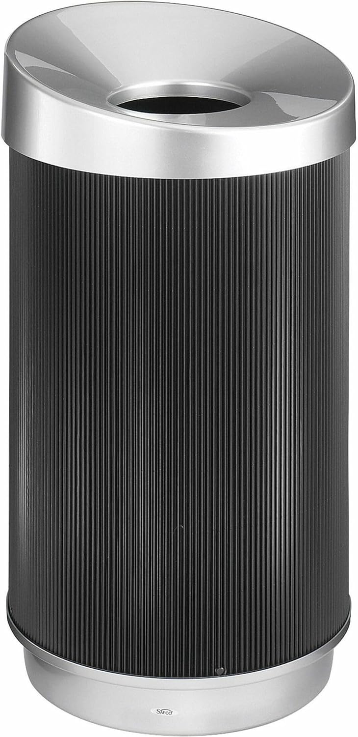 Safco At-Your-Disposal, Modern Vertex Trash Can, Puncture & Moisture Resistant, 38 Gallons