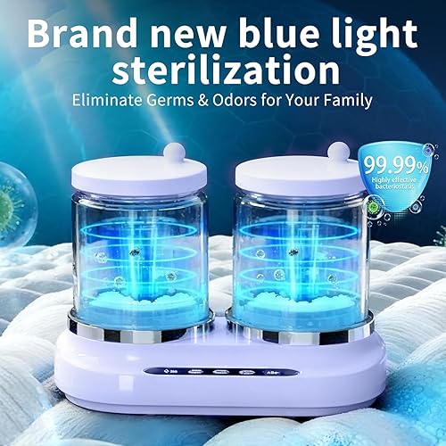 Miniatura 3 de Lavadora portátil de 2 litros con doble bañera, luz LED azul, 3 modos de lavado y vórtice de 8 dimensiones. Incluye manguera de drenaje. Mini