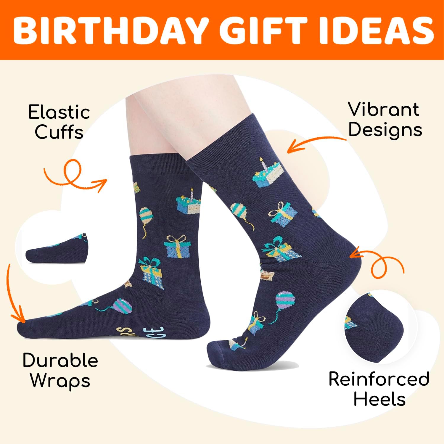 HAPPYPOP Funny Birthday Gift Ideas - 45th 50th Birthday Socks for Man Women in Their 40s - Image 4