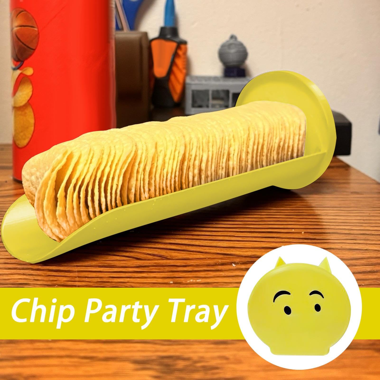 Kartoffelchips-Schieber-Tablett, ABS, 20 x 8 x 8 cm, wiederverwendbar, Snack-Spender, Box, Chip, Schiebehülse, kompakter Snack-Halter für Zuhause, Zuhause, Schlafsaal, Studio, Party