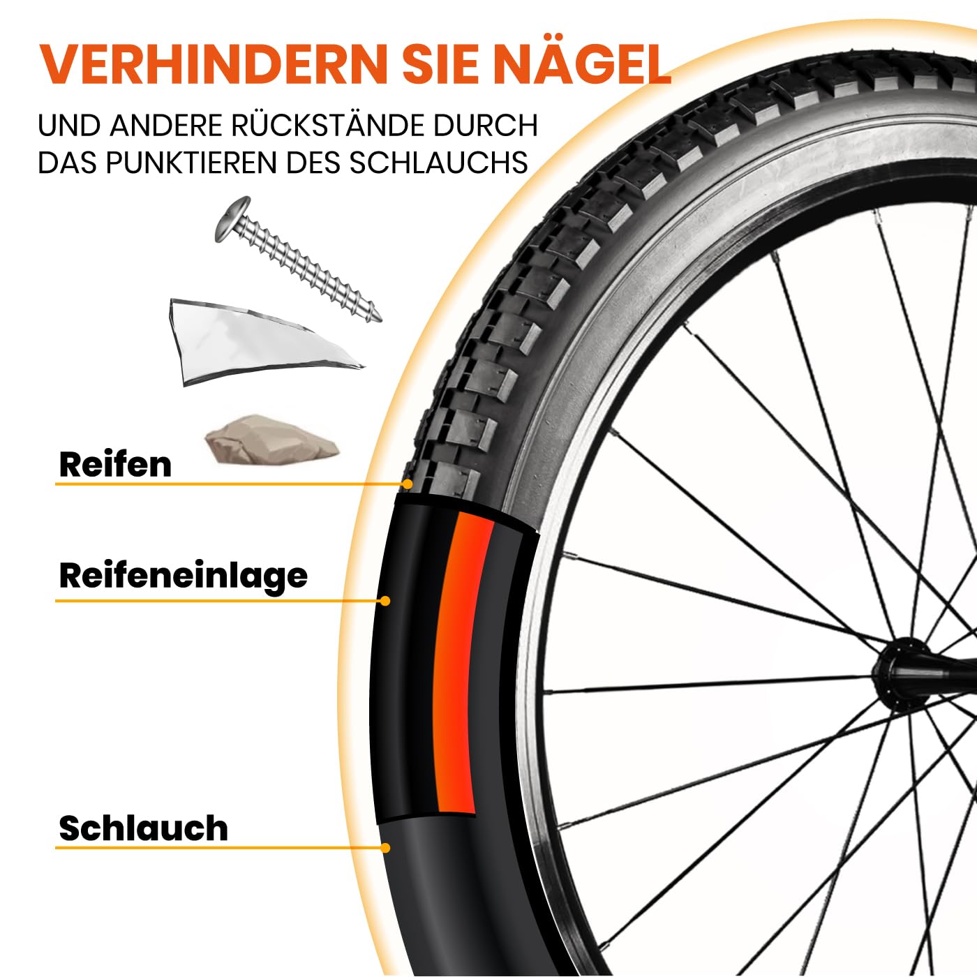Chooee Cinta de protección contra pinchazos para bicicleta, neumáticos de bicicleta, MTB/Carretera, neumáticos de bicicleta, protector de tubo compatible con neumáticos 20, 24, 26, 27,5, 28, 29, 700 C