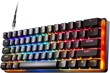SteelSeries 64820 Mini Gaming Keyboard, Apex Pro Mini US Wired English Layout, OmniPoint Switch, 2-in-1 Action Key, Black