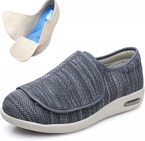 Miniatura 1 de Zapatos para diabéticos anchos para mujeres mayores, cierre ajustable, ligeros, transpirables, pies hinchados, para caminar, edema