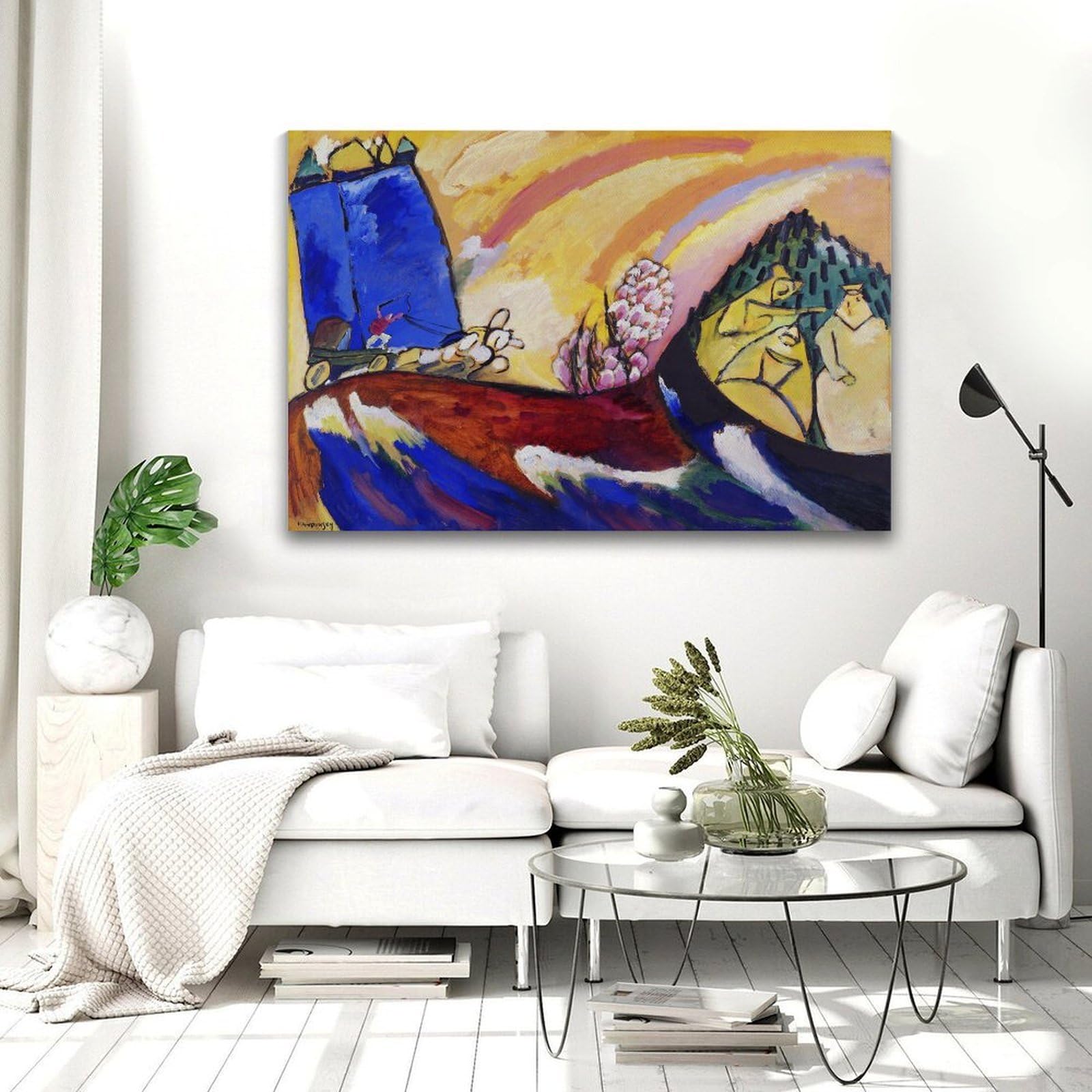 generisch Troika by Wassily Kandinsky, impresiones en lienzo modernas, pinturas decorativas para habitación de niños o niñas, murales para sala de estar y pinturas con motivos navideños, 60,5 x 91,4
