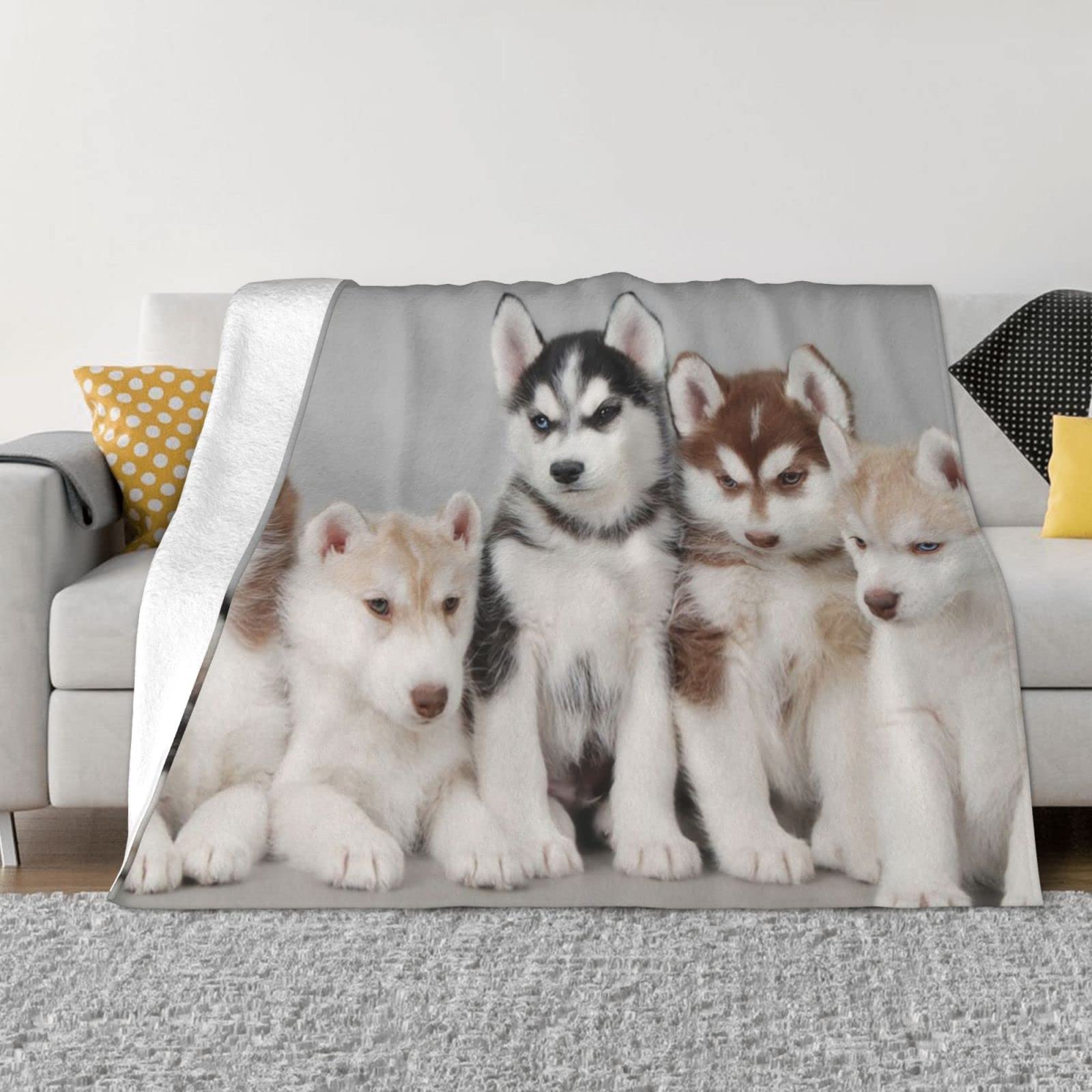 Couverture en micro polaire Husky plaid lit canapé 203x152 cm