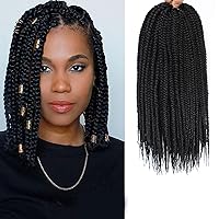 Vista 23 de 8 paquetes de trenzas de ganchillo para mujeres negras de 18 pulgadas, trenzas de caja de ganchillo preenrolladas para mujeres negras, extensiones