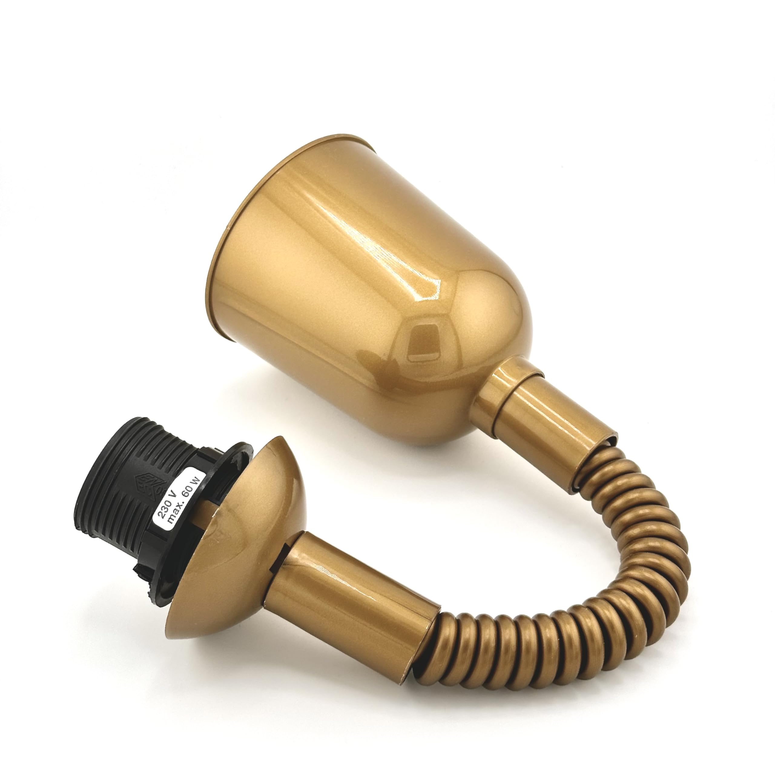 ORION LIGHTSTYLE Leuchtenpendel, Länge 400-1200mm variabel, Lampenaufhängung mit Spiralkabel, E27 Fassung mit Schraubring, max. Belastung 5 kg, Zugpendel, Kunststoff, Gold