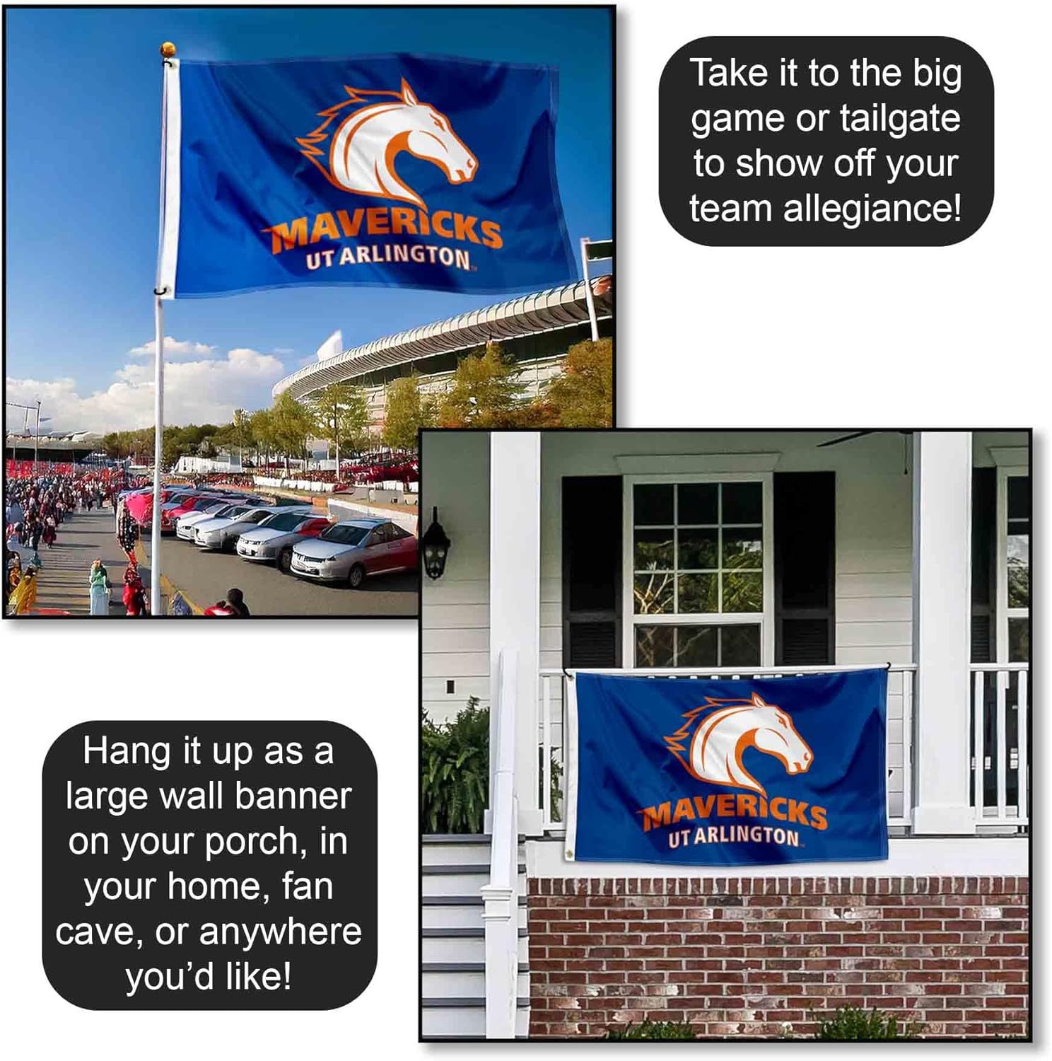 Texas Arlington Mavericks Flag