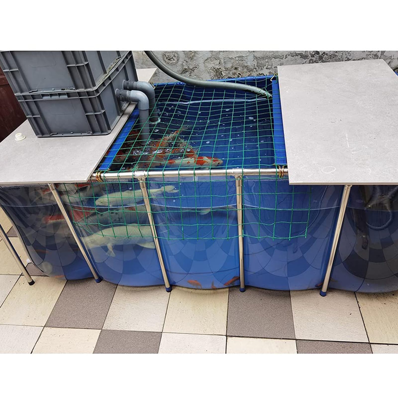 Sistema di filtraggio dell'acqua per laghetti, serbatoio a pressione a 3 livelli con pompa e mezzi filtranti, circolazione esterna per acqua pulita e chiara
