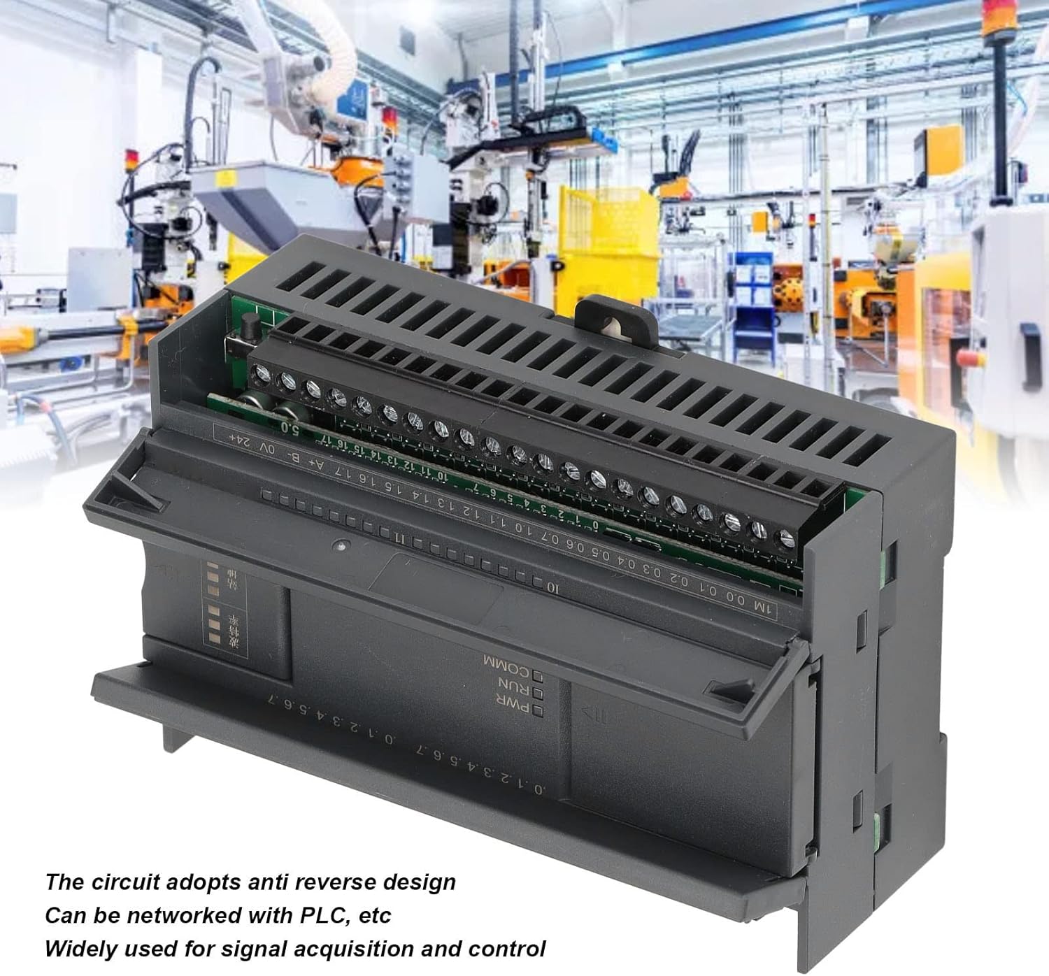 PLC Controller 16 Channel Transistor Output RS485 IO Control Board DC 24V Industrial Control Panel for Equipment Automation Signal Acquisition