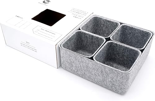 Miniatura 8 de Welaxy Organizadores de escritorio, juego de contenedores de almacenamiento, organizadores de cajones de oficina, soporte para lápices, soporte para