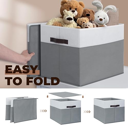 Miniatura 7 de Criusia Paquete de 8 organizadores de armario y contenedores de almacenamiento, cestas de almacenamiento extra grandes para organizar, contenedores