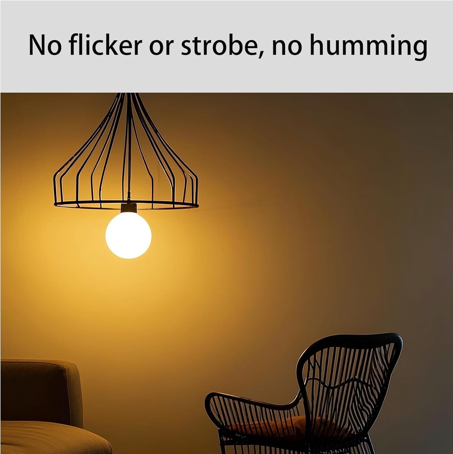 LED Large Globe Light Bulb Dimmable E26, G40 LED Bulb Warm White 2700K, G125 Round Bulbs for Light Fixture, Coated Inside White Glass Filament Lights, 60 Watt Equivalent, 1 Pack (2700K)
