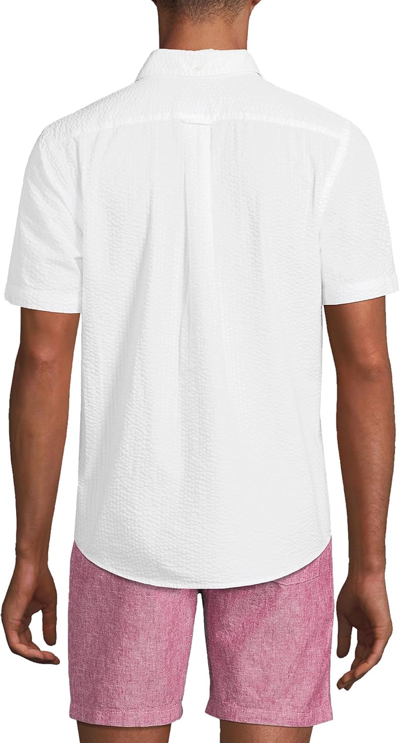 Lands' End Men's Short Sleeve Seersucker Shirt - Image 2