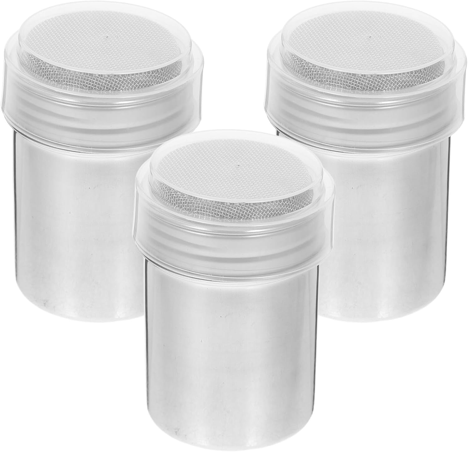 3 Pack Powdered Sugar Shaker Stainless Steel with Lid for Baking
