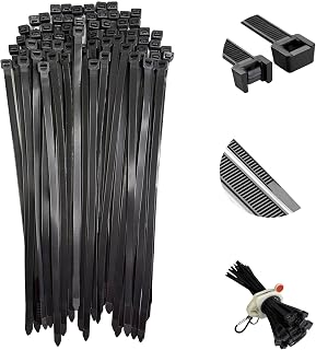 12 Inch Heavy Duty Zip Ties, 0.3 Inch Wide 120LBS Tensile Strength, Self-Locking Black Nylon Cable Ties for Outdoor Indoor Use, Home Office Garden Automotive Wire Cord Management,by VIKTONIK