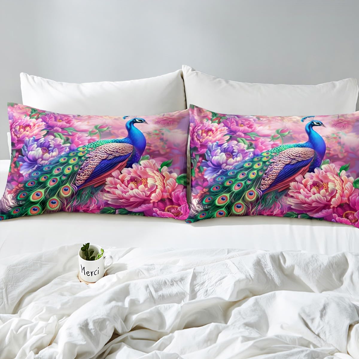 Manfei Peacock Duvet Cover Set Single Size - Image 4