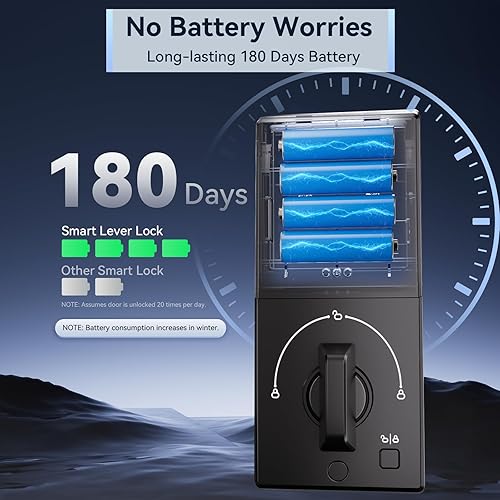 Miniatura 9 de Juego de cerrojo de teclado de huellas dactilares con asa, cerradura de puerta de entrada sin llave, cerraduras de puerta para juego de cerradura de