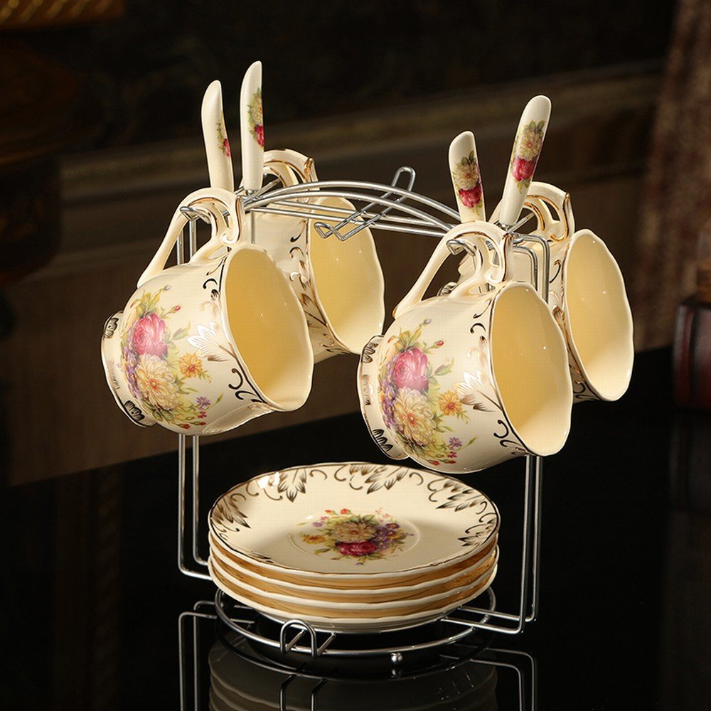 Tasse soucoupe européenne VLX en céramique style chic
