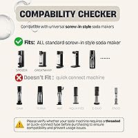 Vista 2 de GreatWhip Cilindro de CO2 de 60L para Sodastream, carbonatador de intercambio compatible con electrodomésticos SodaMaker, cilindro roscado, juego