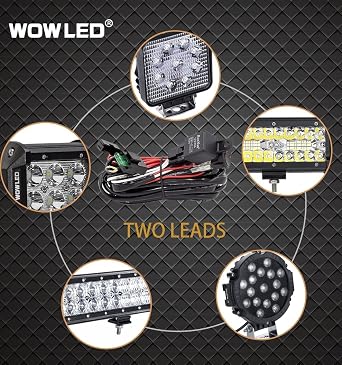 Wiring Harness Switch Relay Kit for Connecting 2 LED Truck Driving Light Bar SUV 4WD ATV