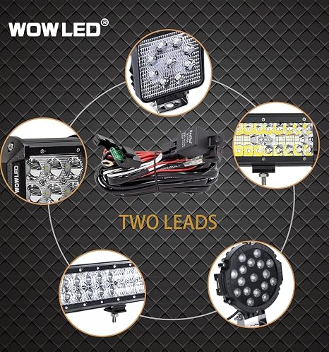 Wiring Harness Switch Relay Kit for Connecting 2 LED Truck Driving Light Bar SUV 4WD ATV