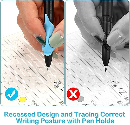 Miniatura 6 de AALGO Libros de práctica de escritura grandes con ranuras mágicas, práctica de escritura a mano reutilizables para niños de 5 a 7 años, libros