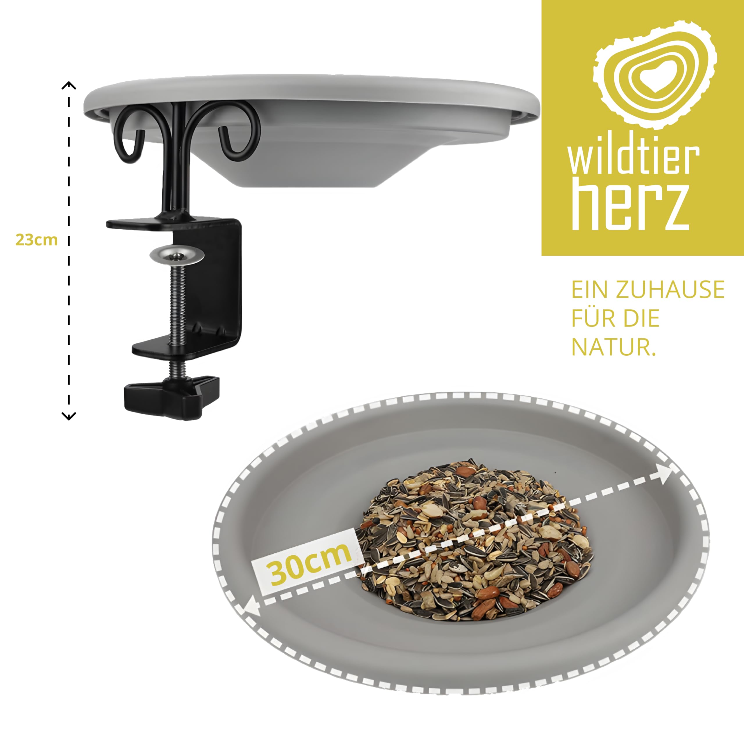WILDLIFE FRIEND Vogeltränke hängend für Balkongeländer - frostsicher, Vogelbad Balkon, XL Vogelbad Garten für Wildvögel, Wassertränke für Vögel - Vogelwassertränken - Vogelbadewanne für Balkongeländer