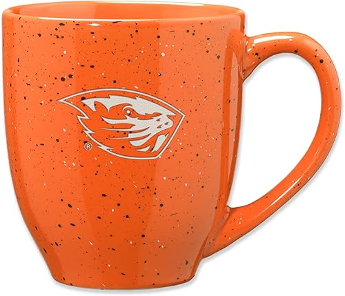 Rico Industries NCAA Primary - Taza de café de cerámica moteada grabada con láser de 16 onzas