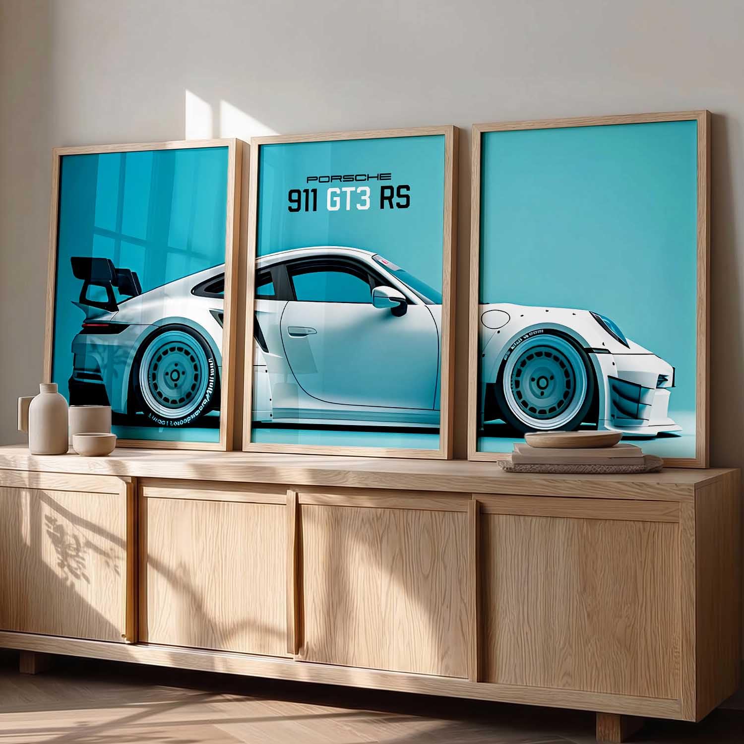 Porsche Car Posters - Set of 3 Framed Wall Art -16 Porsche Car Posters - Set of 3 Framed Wall Art -16