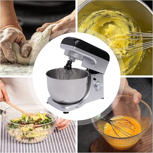 Miniatura 6 de GDNTMU Batidora de pie eléctrica, mezclador de masa Kitchen Aid, mezcla versátil de 8 velocidades, capacidad de 4.5 L, potencia de 1000 W, gancho