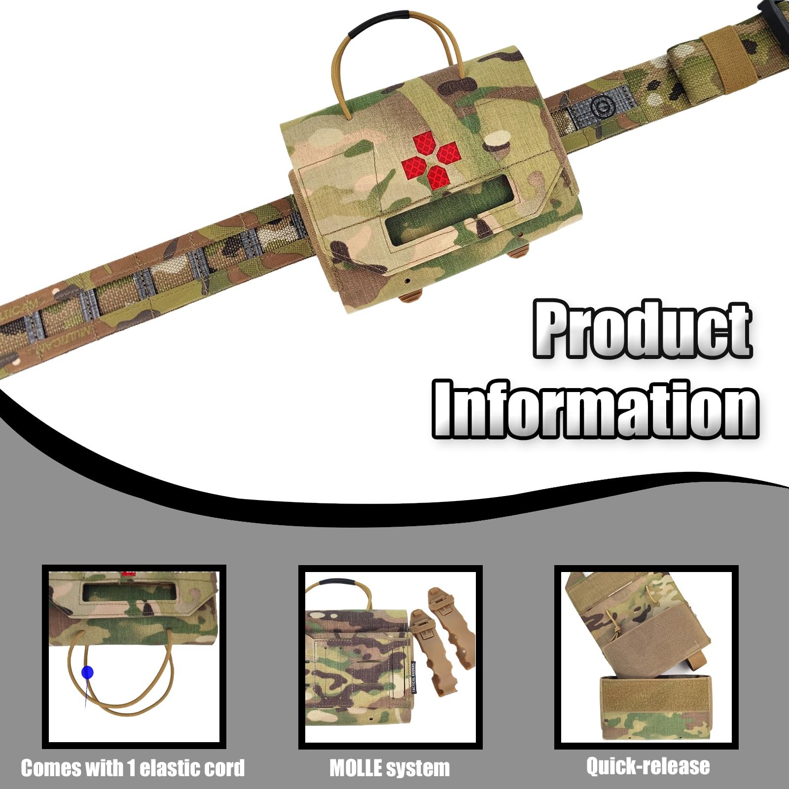 Funda Táctica para Kit de Primeros Auxilios (IFAK), Funda Compacta MOLLE para Traumatología con Sistema de Desenganche Rápido
