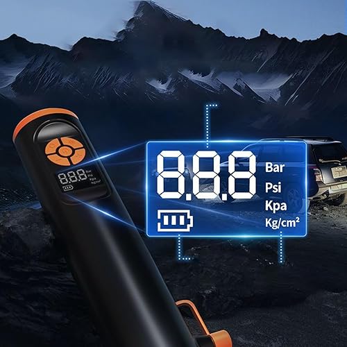 Miniatura 6 de Tire Inflator  Portable Digital Air Pump  Compact Tire Inflator With LED Lights And Digital Display, Ideal For Cars, Motorcycles, Bikes, Electric