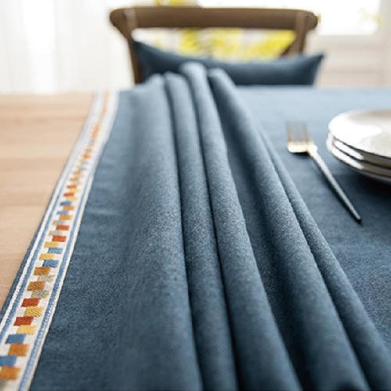 Manteles Mesa Antimanchas Impermeable Algodón y Lino Transpirable Nórdico o para Cocina Comedor Marrón 140 × 160cm