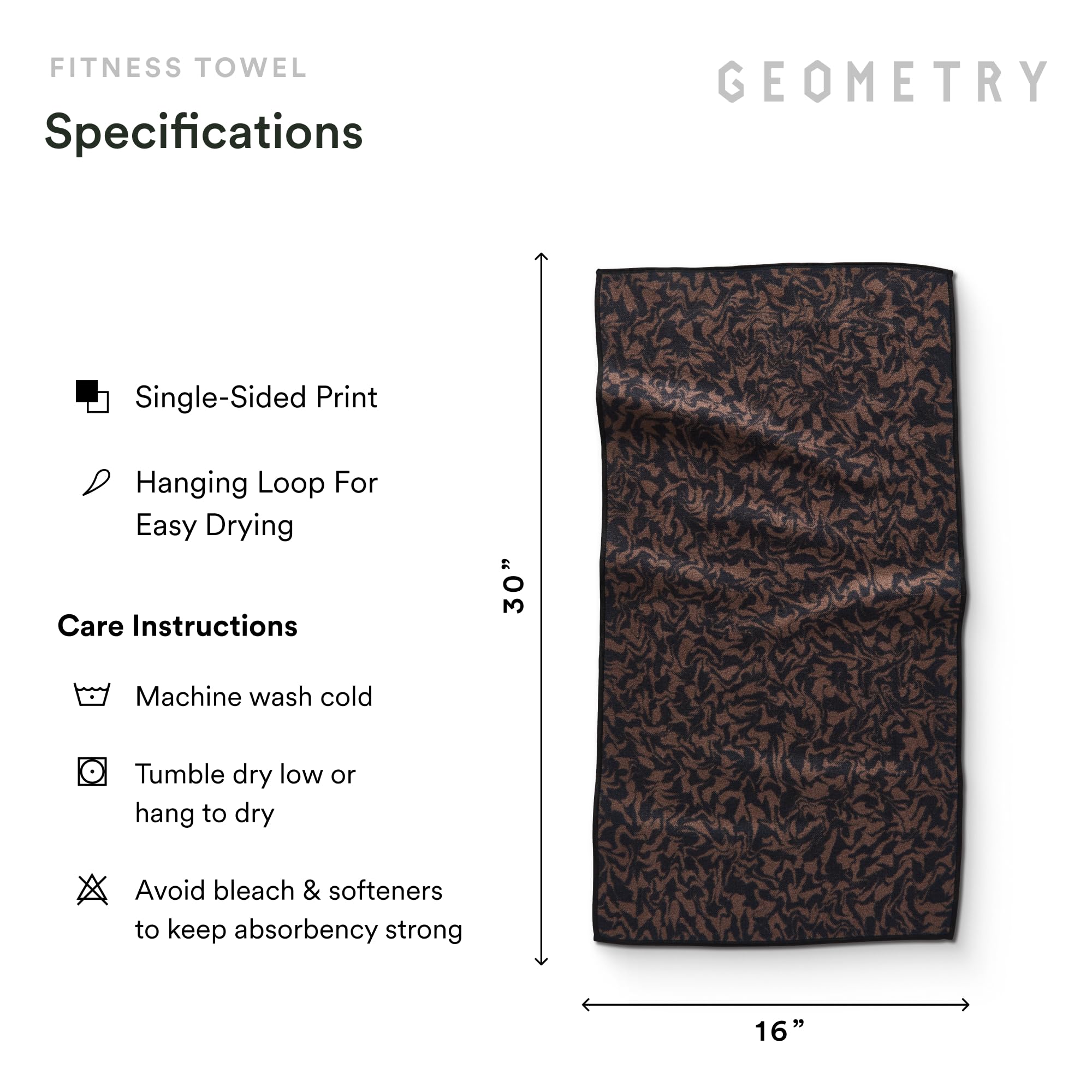 Geometry Toallas de Gimnasio para Entrenar, Toalla compacta y de Secado rápido, Toalla de Entrenamiento de Microfibra súper Absorbente, Toallas de Sudor de Microfibra Gimnasio