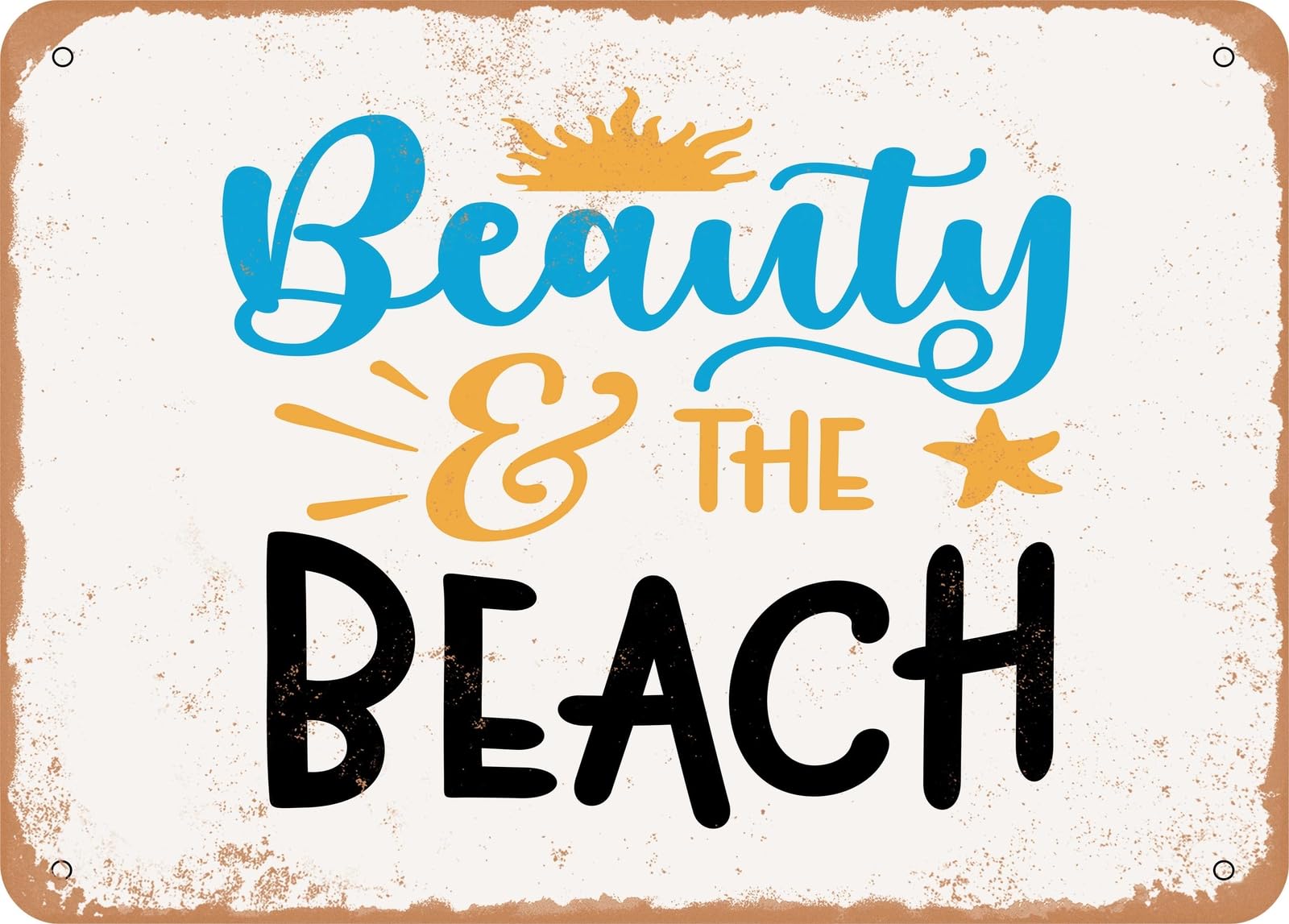 Miaomansenstore Metal Sign - Beauty And The Beach - Vintage Look Sign Home Decor