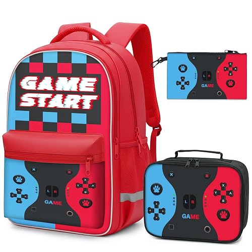 3-in-1 Gaming Backpack Set for Boys Teens, 16.5" Large School