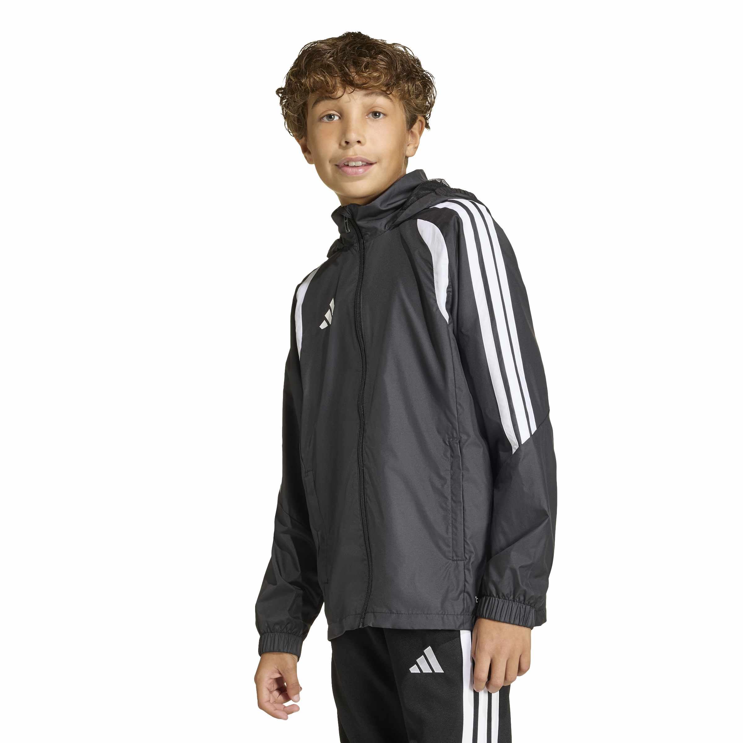 adidas Unisex Kids Tiro 26 League Windbreaker Kids Coat, black/white, 5-6 Years