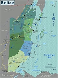 Gifts Delight Laminated 24x32 Poster: Belize Regions map