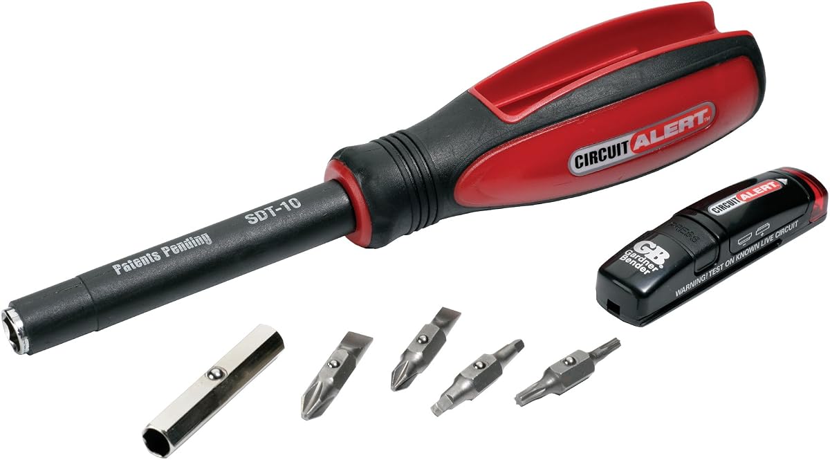 Destornillador de detección de voltaje SDT-10 Circuit Alert®, 10-In-1 | Herramienta de múltiples bits de detección de voltaje con sensor de CA sin contacto (anteriormente: Gardner Bender)