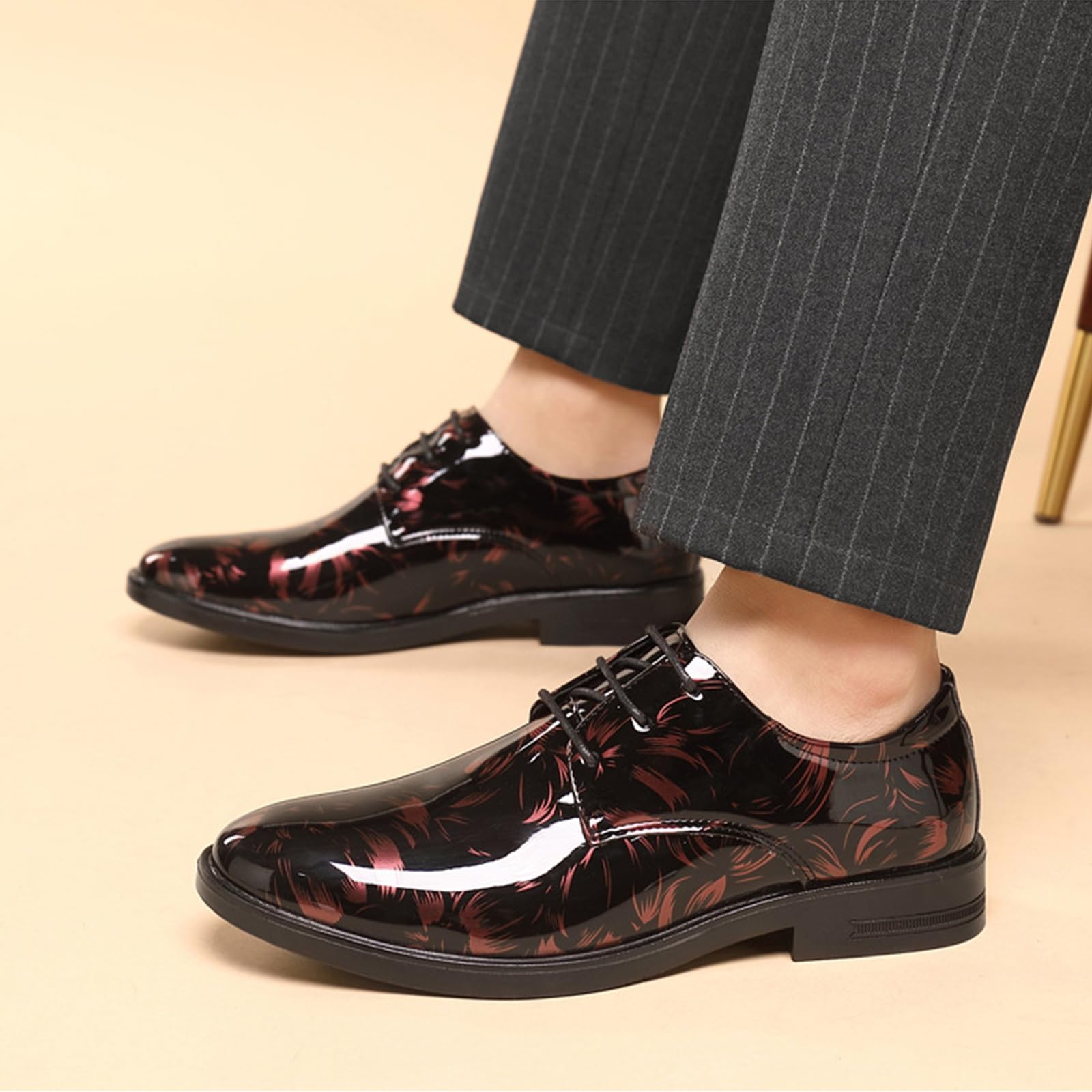 Scarpe Eleganti da Uomo Scarpe Oxford Stringate in Pelle PU | basse antiscivolo Classiche Casual A Punta Festa Cerimonia Matrimonio