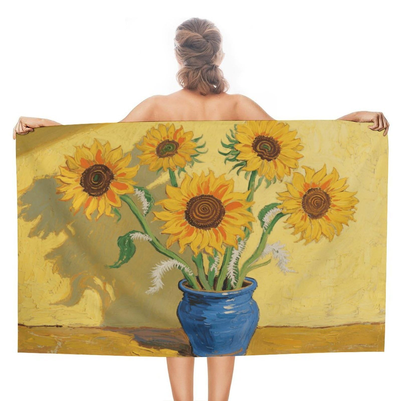 VstaDank Sunflower Beach Towel 51x31 Inch Oversized Soft Bath Towel Luxury Plush Thick Hotel Swim Pool Towels Super Quick Dry Travel Towels for Camping Gym Sports Yoga