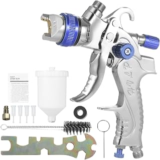 Hosioe Pistola de pulverização de ar de alimentação por gravidade HVLP Pistola de pintura com copo 600ML Bico de 1,4 mm para pintura de paredes de móveis
