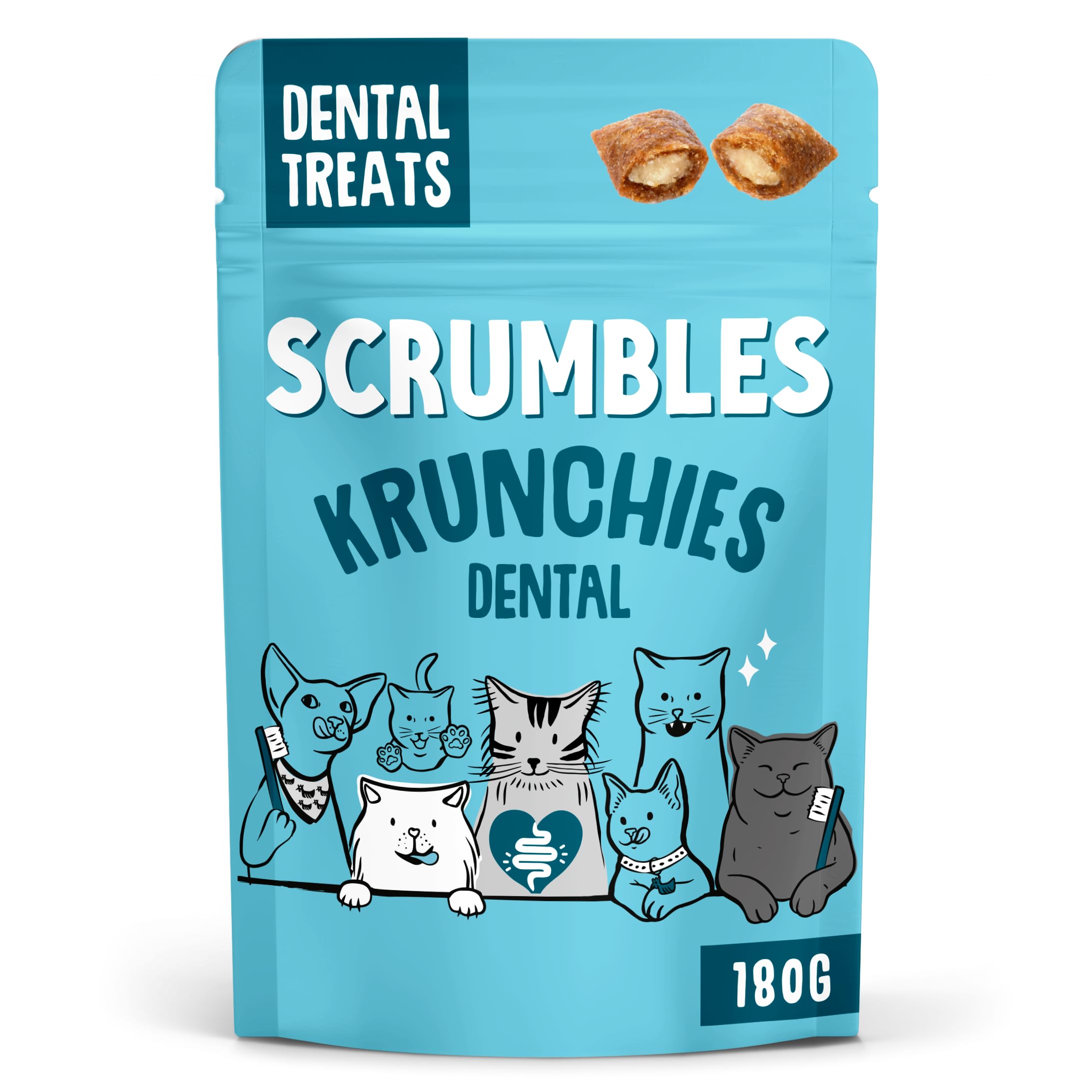 Scrumbles Krunchies Cat Dental Pillow Treats 180g