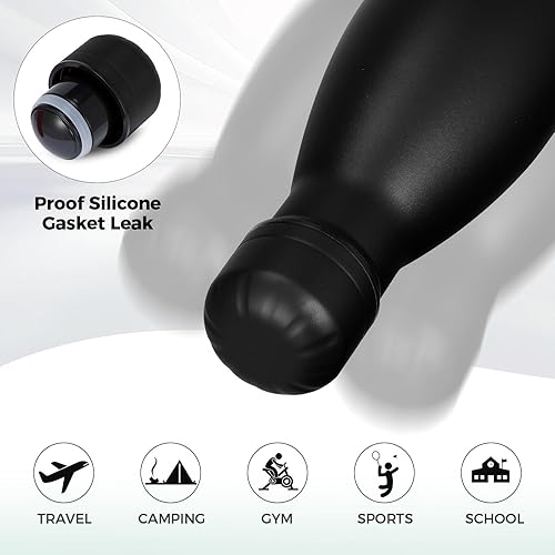 Miniatura 5 de Volhoply Botellas de agua de acero inoxidable de 17 onzas a granel, botella de agua de metal aislada a prueba de fugas para deportes, viajes,