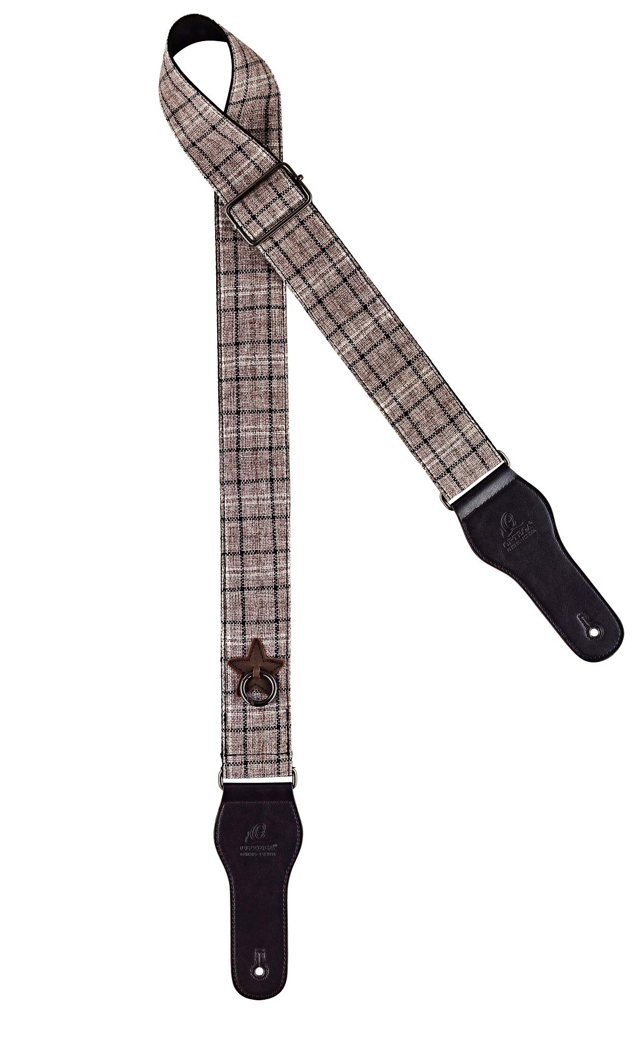 Ortega Guitars Adjustable Guitar Strap, Acoustic Guitar / Bass, Electric Guitar / Bass, Highland Series, Cotton