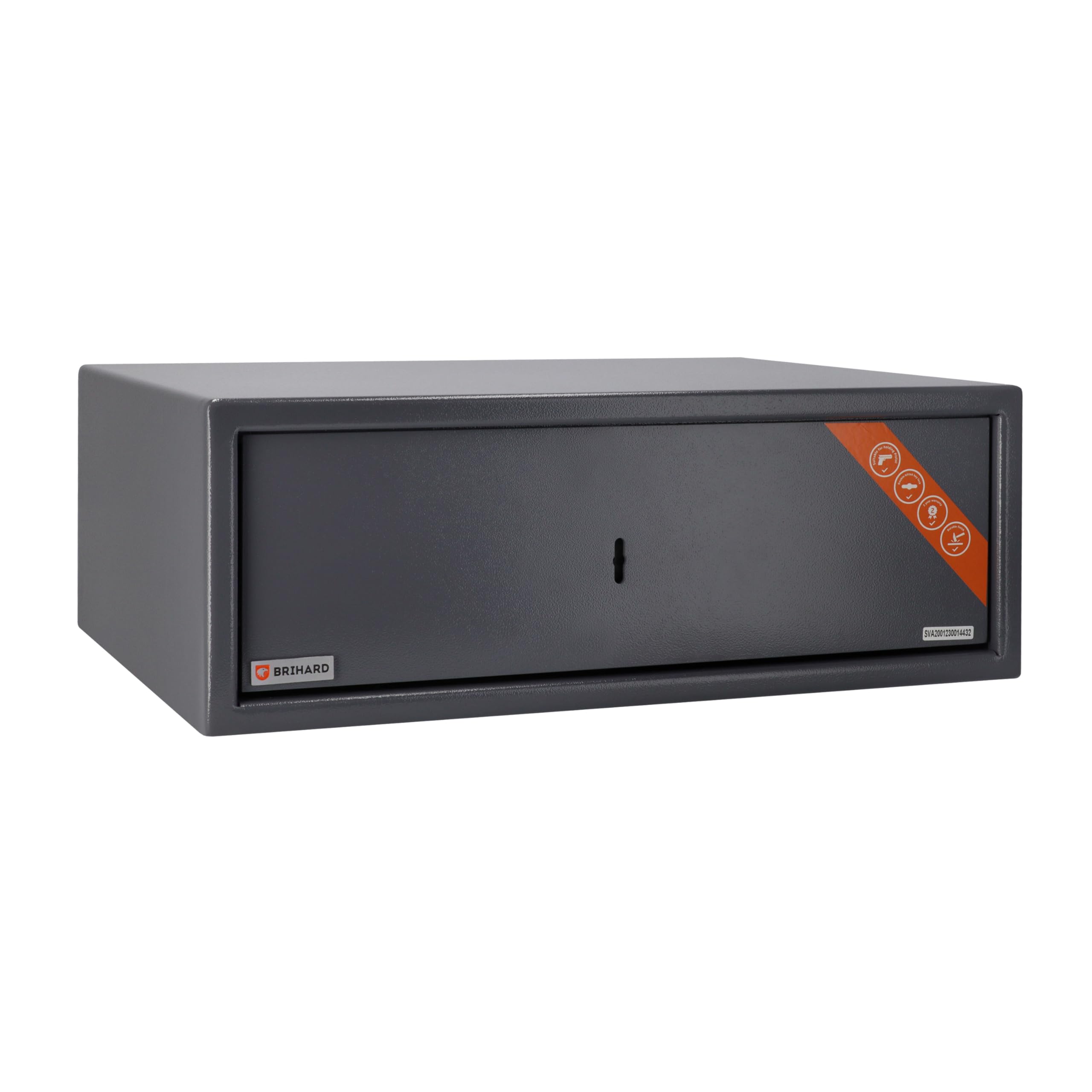 Caja Fuerte Brihard Gun Drawer con Cerradura de Llave, Resistente alfombrada, Caja Fuerte Duradera y Segura con Posibilidad de Instalar en Muebles, Almacenamiento Discreto para Armas y Munición