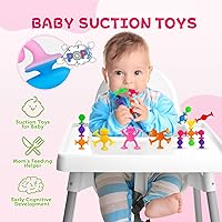 Vista 5 de Juguetes de baño con ventosas para niños pequeños de 3 años, 40 piezas de ventosas del alfabeto de animales, aprendizaje educativo de deletreo ABC